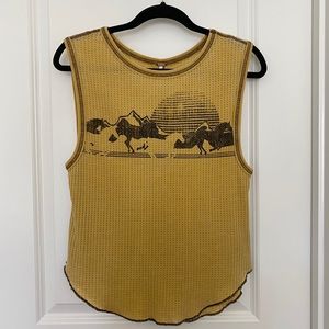 Free People Waffle Knit Western Tank